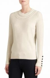 Burberry Carapelle Cashmere Sweater in White at Nordstrom